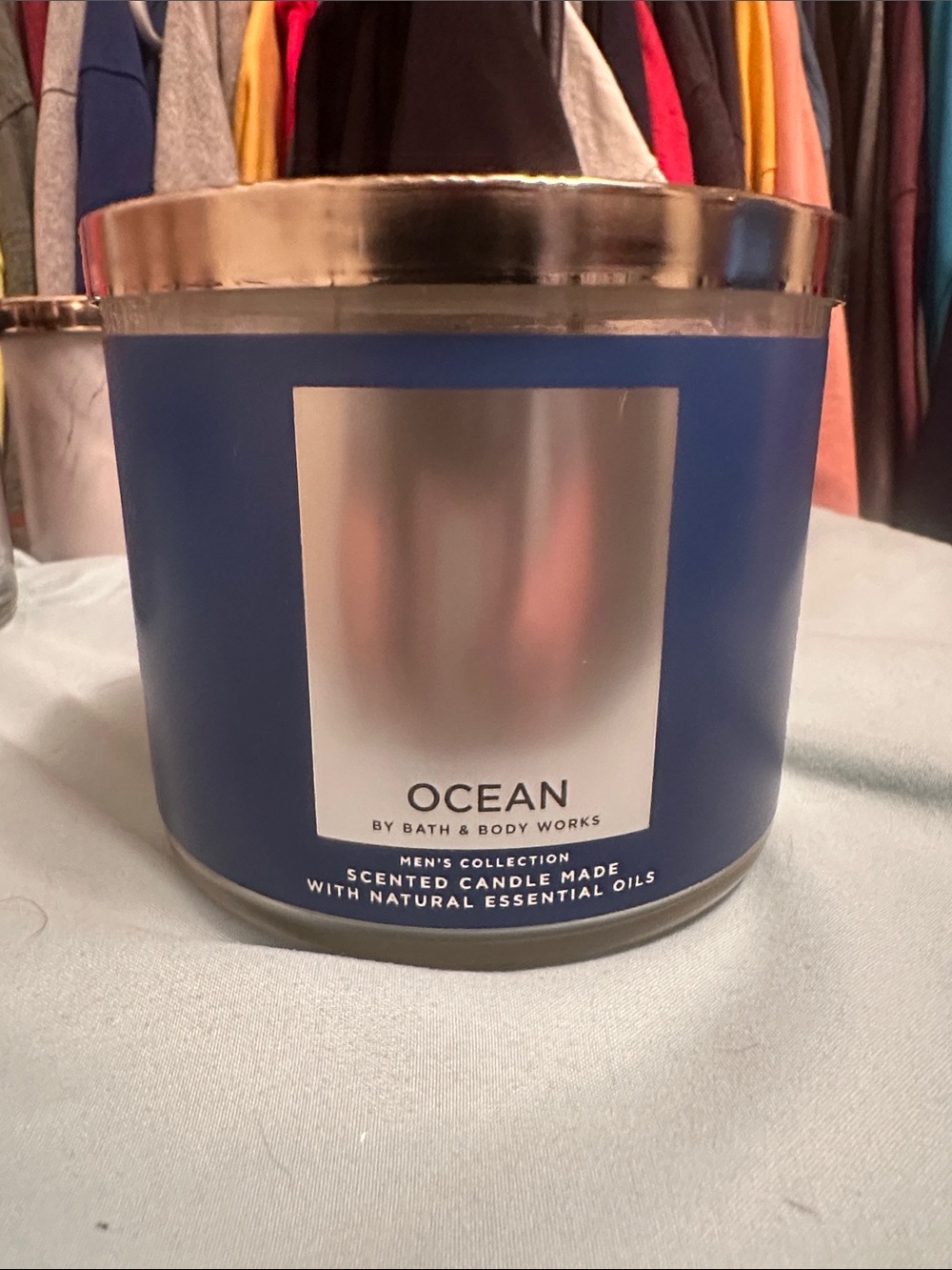 Bath & Body Works Ocean Scented Candle - Blue with Silver Lid